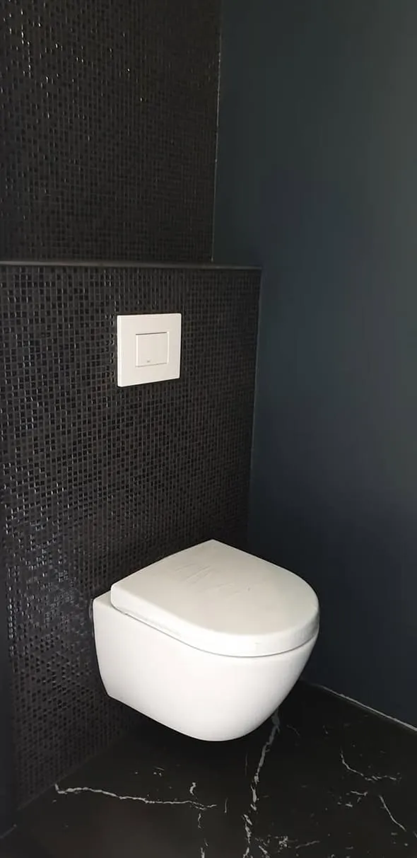 Toilet met mozaïekwand